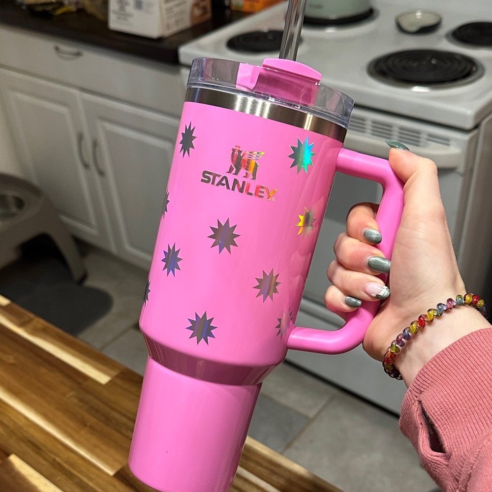 Stanley Pink Tumbler 40 oz with Starburst Design